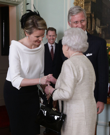 Queen Mathilde, March 13, 2014 in Fabienne Delvigne | The Royal Hats Blog