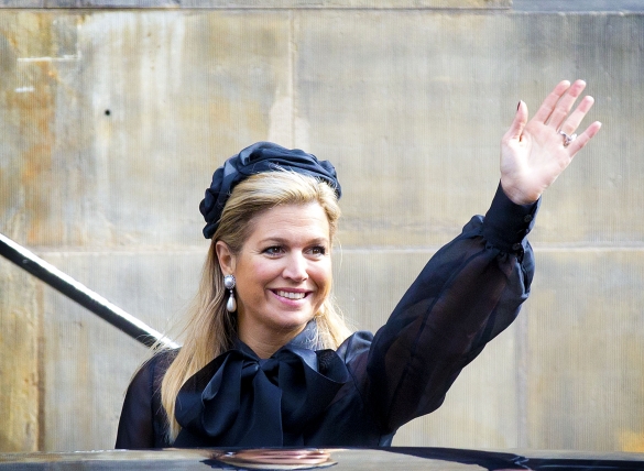Queen  Máxima, March 22, 2014 in Fabienne Delvigne | The Royal Hats Blog