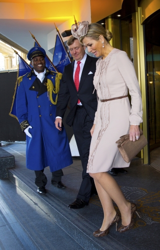 Queen Máxima, March 24, 2014 in Fabienne Delvigne | The Royal Hats Blog