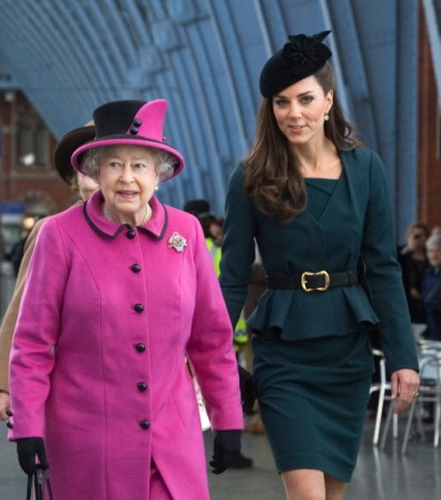 Queen Elizabeth in Angela Kelly and The Duchess of Cambridge in Lock & Co., March 8, 2012 | Royal Hats