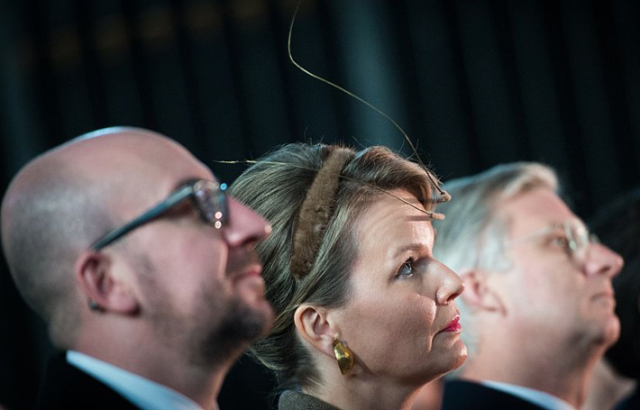 Queen Mathilde, January 24, 2015 in Fabienne Delvigne | Royal Hats