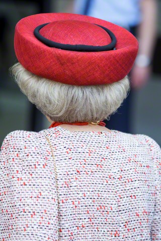 Princess Beatrix, April 21, 2015 in Suzanne Moulijn | Royal Hats