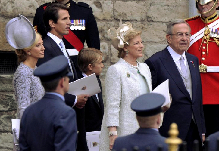 Queen Anne-Marie and Princess Marie-Chantal of Greece in Philip Treacy, April 29, 2011 | Royal Hats