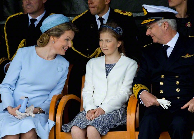 Queen Mathilde and Princess Elisabeth, May 6, 2015 in Fabienne Delvigne | Royal Hats