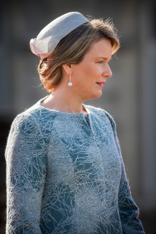 Queen Mathilde, March 8, 2016 in Fabienne Delvigne | Royal Hats