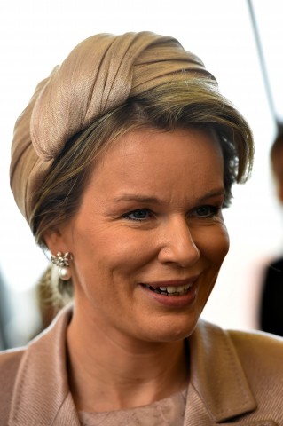 Queen Mathilde, March 9, 2016 in Fabienne Delvigne | Royal Hats