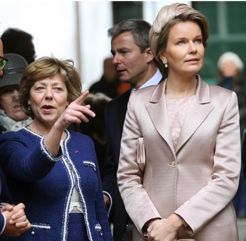 Queen Mathilde, March 9, 2016 in Fabienne Delvigne | Royal Hats
