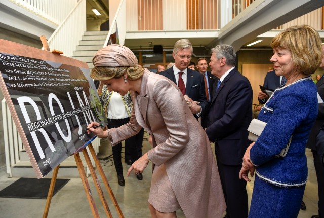 Queen Mathilde, March 9, 2016 in Fabienne Delvigne | Royal Hats