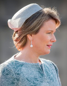 Queen Mathilde, March 8, 2016 in Fabienne Delvigne | Royal Hats